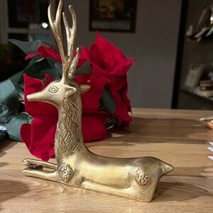 Vintage brass reindeer